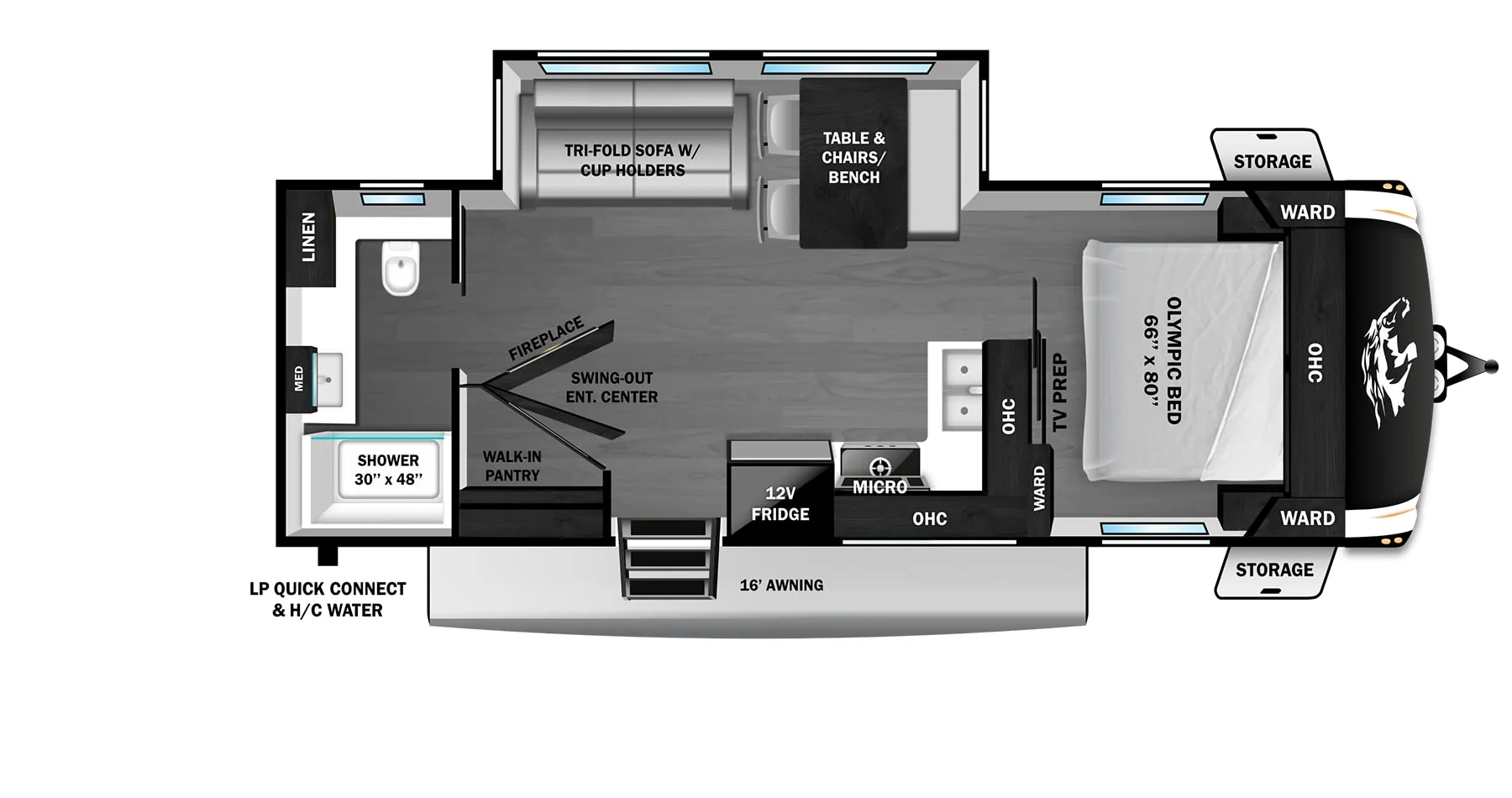 2026 Open Range RV Roamer Light Duty 27RBOS - Floor plan