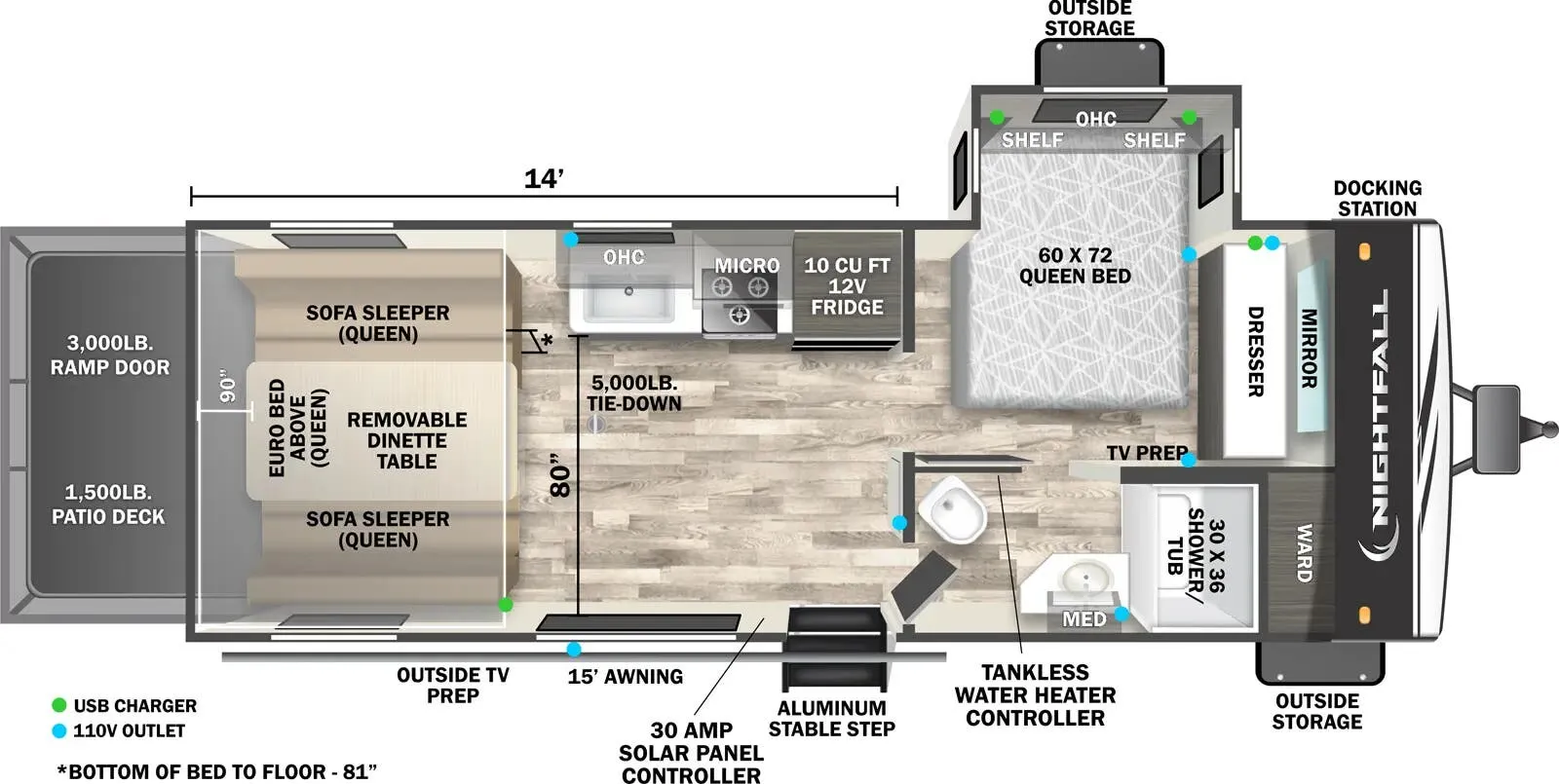 Forest River Nightfall 21N floor plan