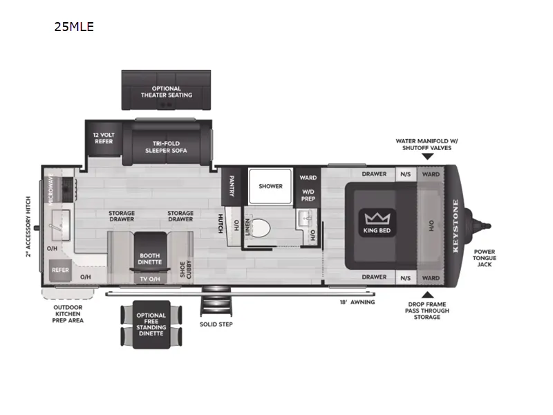 2027 Keystone Cougar Half-Ton 25MLE floor plan