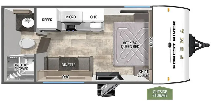 Palomino Puma Camping Edition 16QBCE floor plan