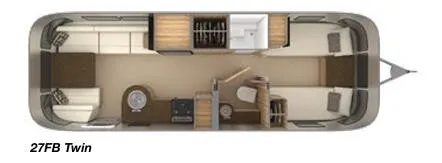 Airstream Flying Cloud 27FB Twin floor plan