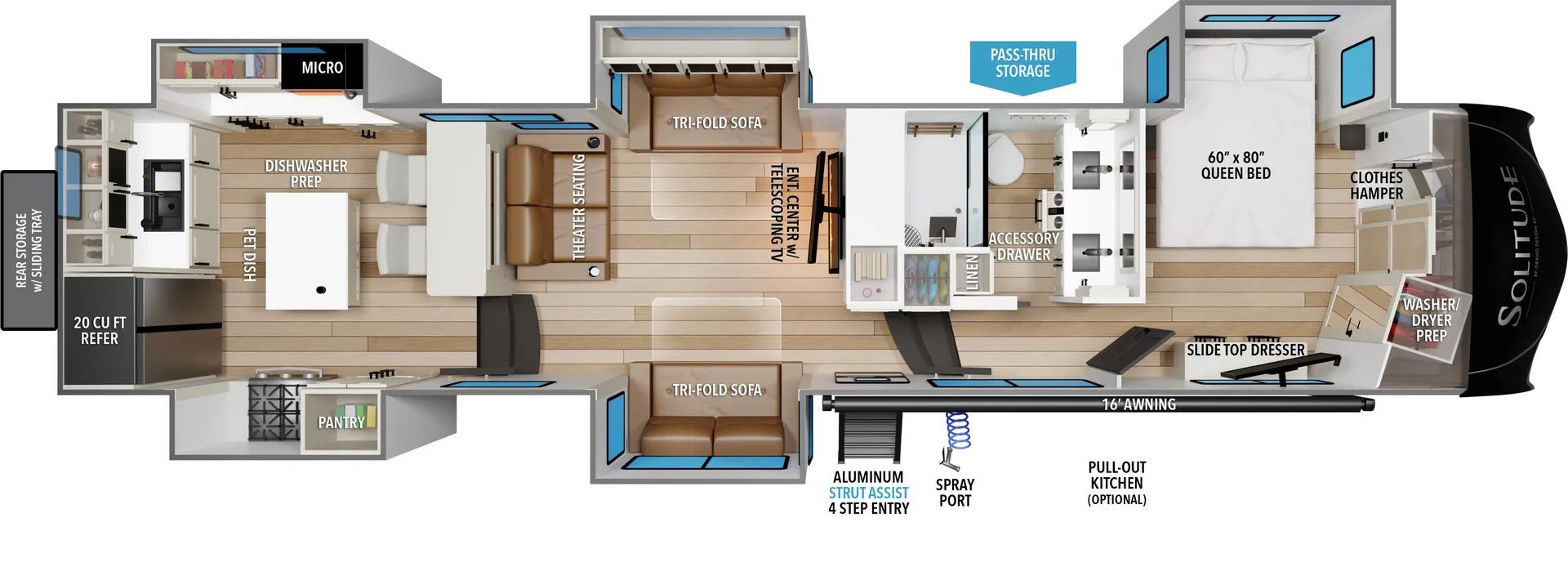 2027 Grand Design Solitude 390RK - Floor plan