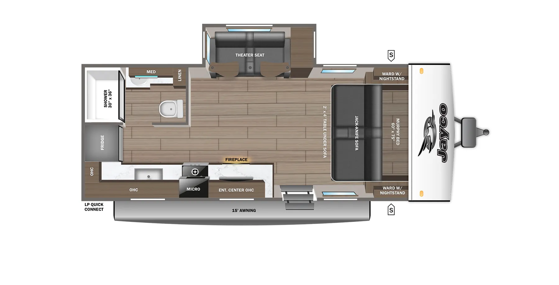 2027 Jayco Jay Feather 19MRK - Floor plan