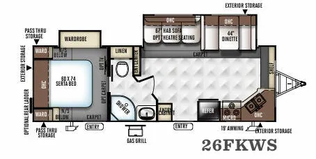 Forest River Flagstaff Super Lite 26FKWS floor plan