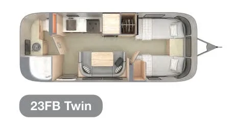 Airstream Globetrotter 23FB Twin floor plan