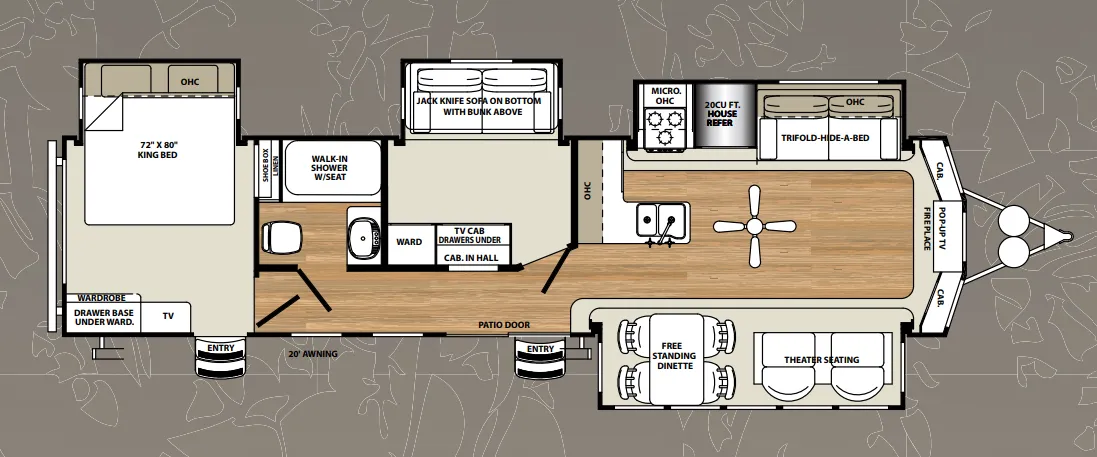 Forest River Sandpiper Destination 385FKBH floor plan