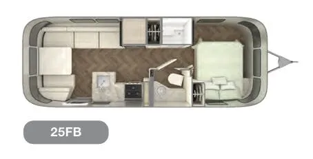 Airstream International 25FB floor plan