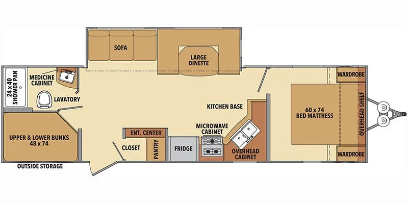 2022 Shasta Shasta 28BH - Floor plan