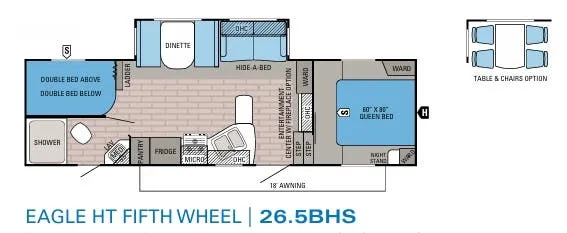 2015 Jayco Eagle HT 265BHS floor plan