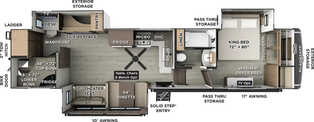 2026 Forest River Flagstaff Classic 405CBH floor plan