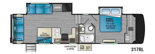 Heartland Milestone 317RL floor plan