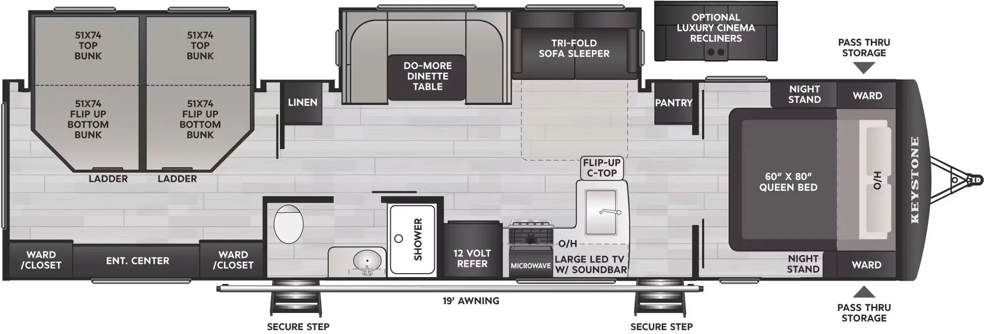 Keystone Passport SL Series 3401QD floor plan