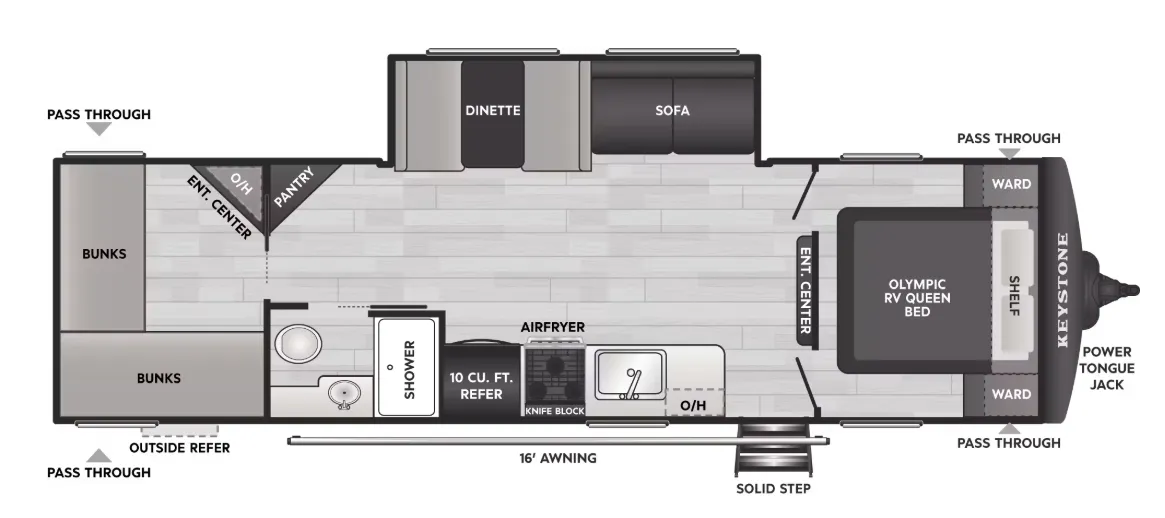 Keystone Hideout 288BRS floor plan