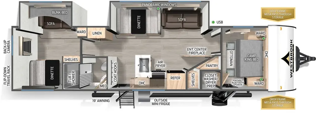2027 Forest River Westbrook Luxury 305DBLC floor plan