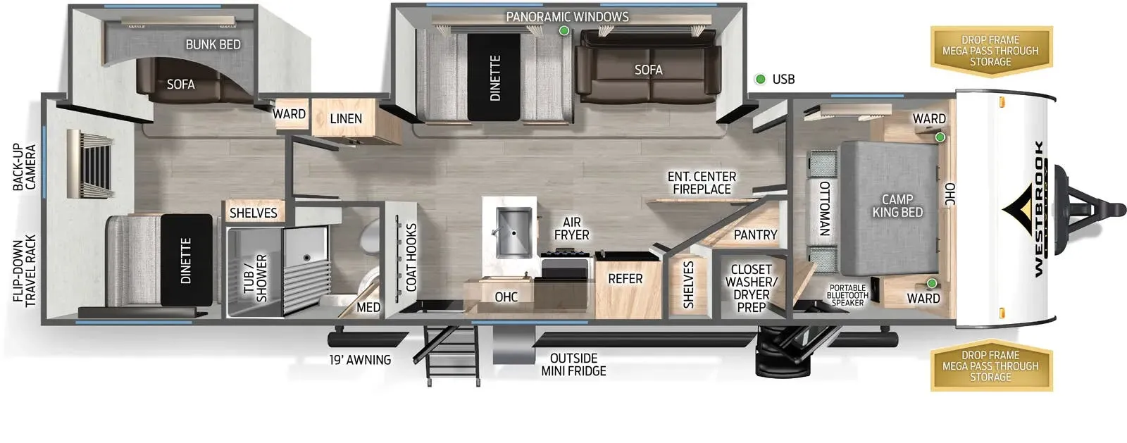 Forest River Westbrook Luxury 305DBLC floor plan