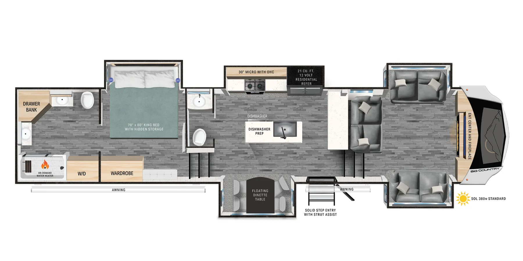 Heartland Big Country 3905FL floor plan