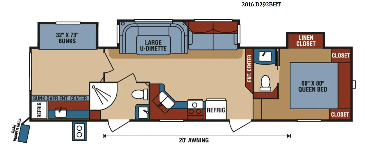 K-Z Durango 1500 D292BHT floor plan