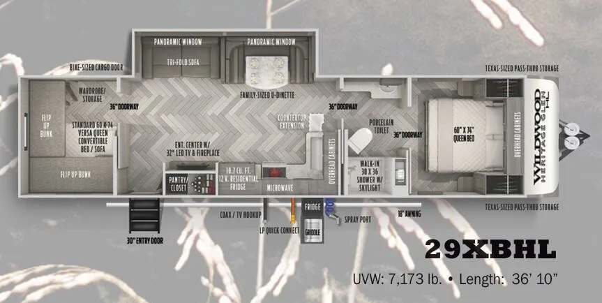 Forest River Wildwood Heritage Glen Hyper-Lyte 29XBHL floor plan