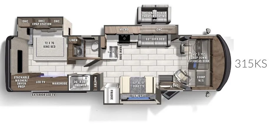 Coachmen Mirada 315KS floor plan