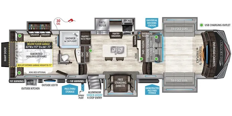 2021 Grand Design Momentum 376THS floor plan