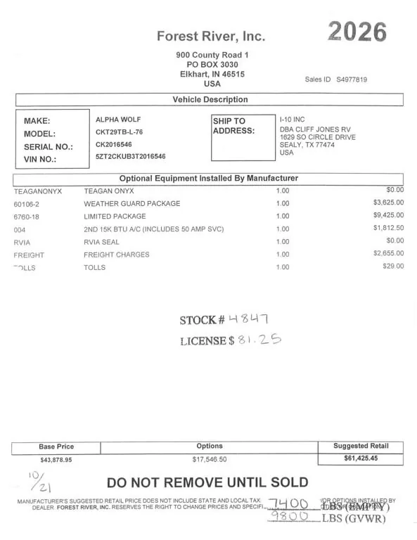 2026 Forest River Cherokee Alpha Wolf 29TB, Photos photo 76