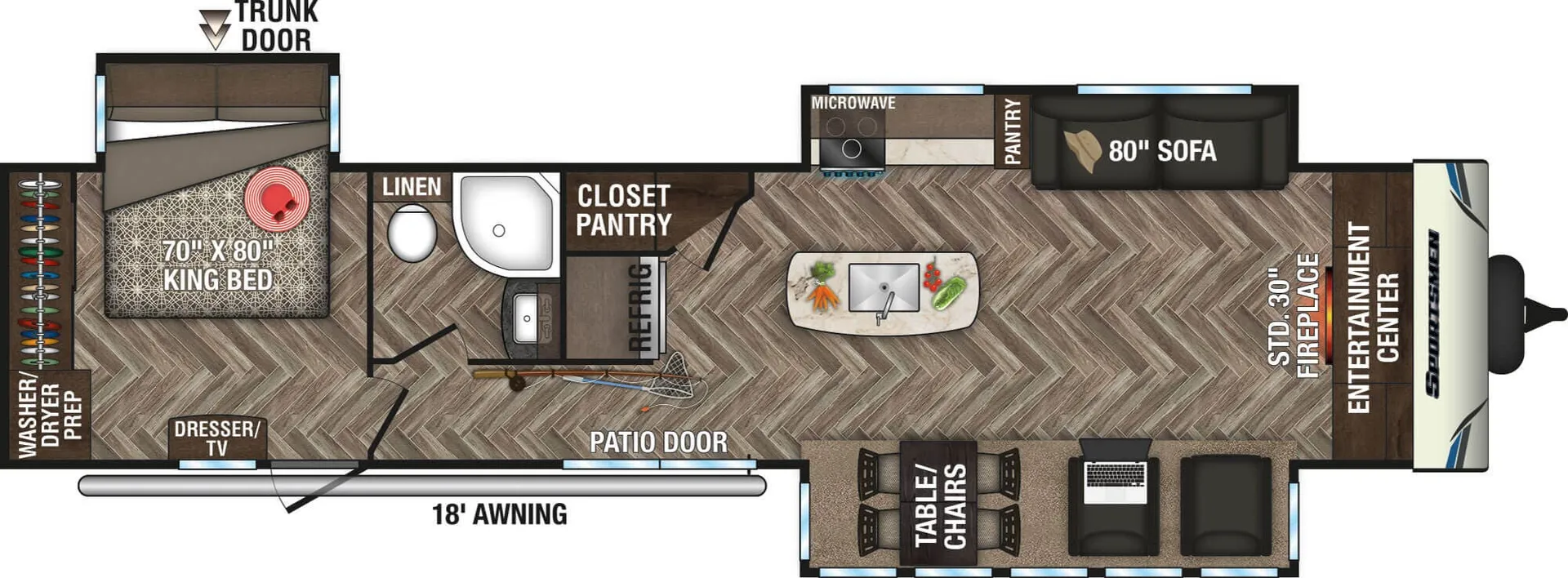 K-Z Sportsmen 363FL floor plan