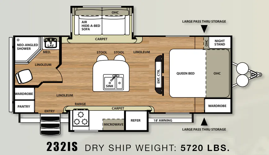 Forest River Salem Hemisphere Lite 232IS floor plan