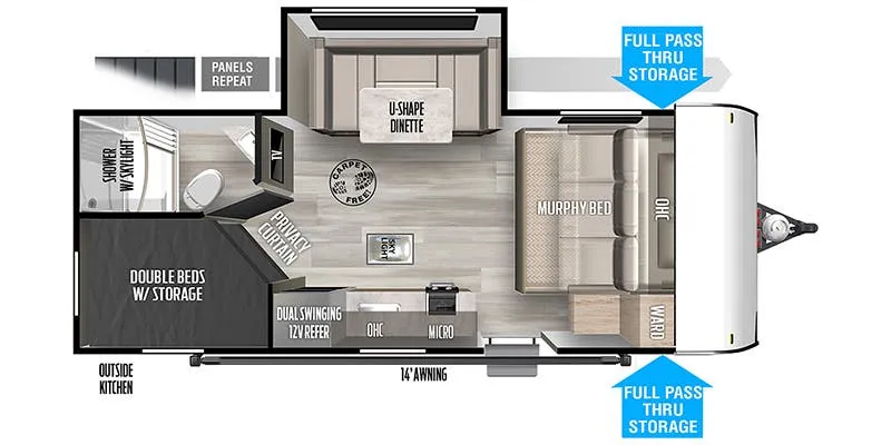 Forest River Wildwood FSX 178BHSK floor plan