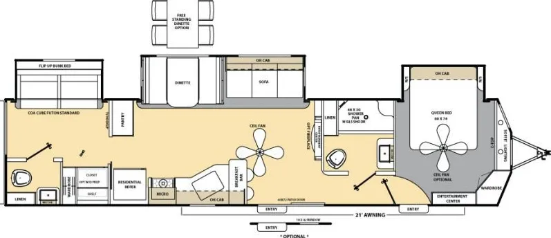 Coachmen Catalina Destination 40TSWD floor plan