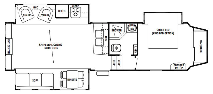 Forest River Cedar Creek Silverback 29RE floor plan