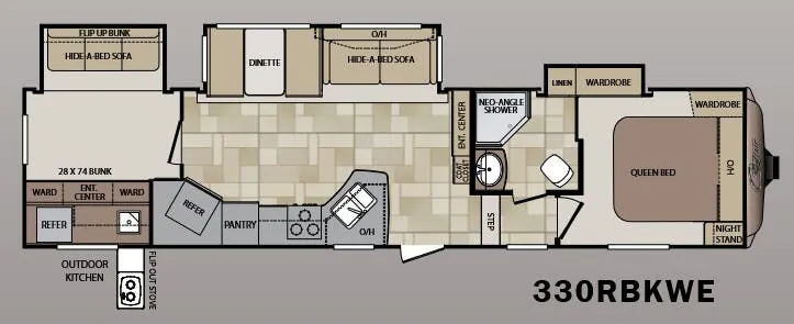 Keystone Cougar 330RBKWE floor plan
