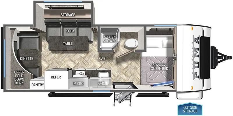Palomino Puma Ultra Lite 18RDX floor plan
