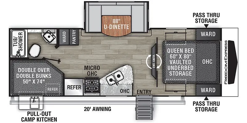 2023 Coachmen Freedom Express Ultra Lite 257BHS - Floor plan