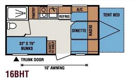 K-Z Sportsmen Classic 16BHT floor plan