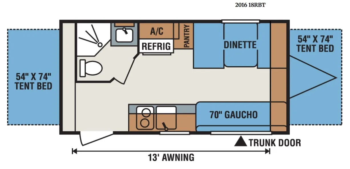 K-Z Sportsmen Classic 18RBT floor plan
