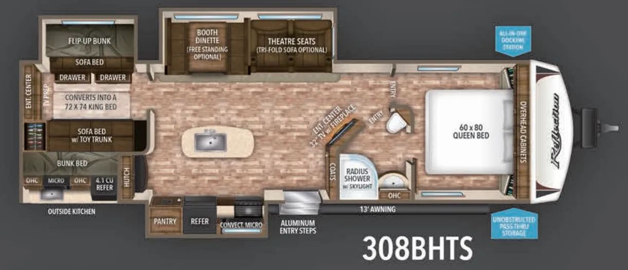 Grand Design Reflection 308BHTS floor plan