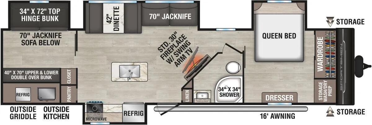 K-Z Sportsmen SE 344BHKSE floor plan