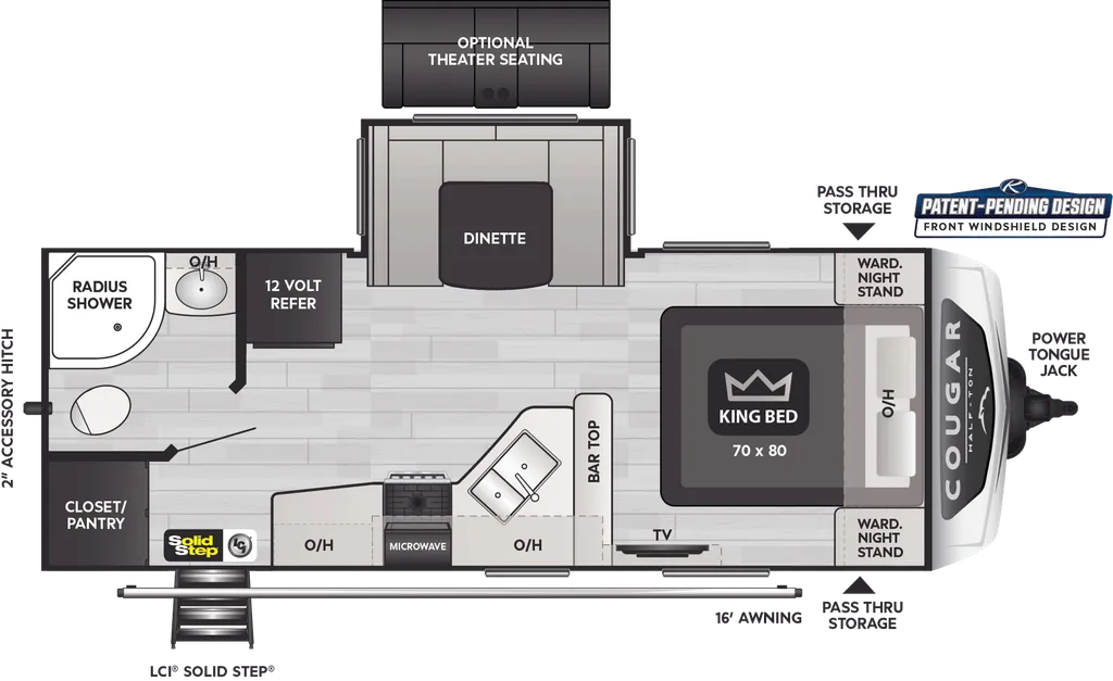 2024 Keystone RV Cougar Half-Ton 22RBSWE floor plan