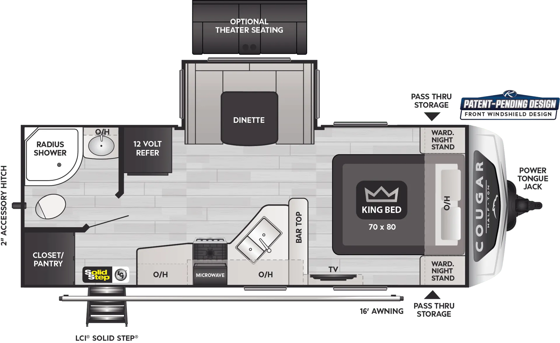2024 Keystone RV Cougar Half-Ton 22RBSWE - Floor plan