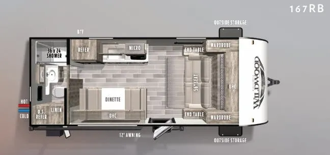 Forest River Wildwood X-Lite FSX 167RB floor plan