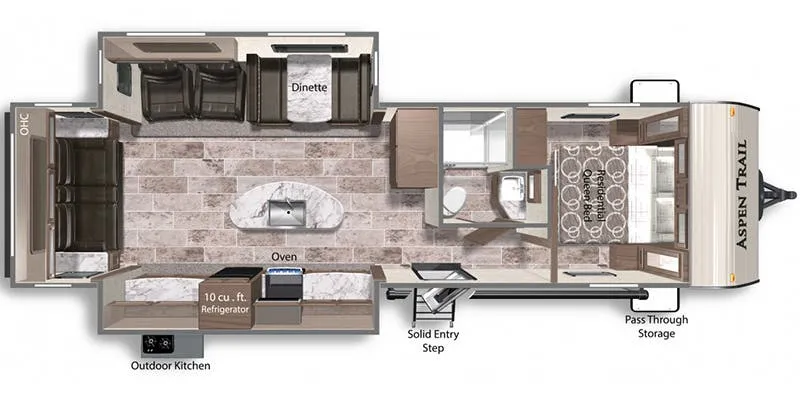 2020 Dutchmen Aspen Trail 3070RLS - Floor plan