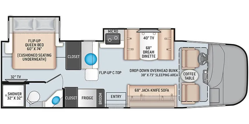 2018 Thor Motor Coach Axis 27.7 - Floor plan
