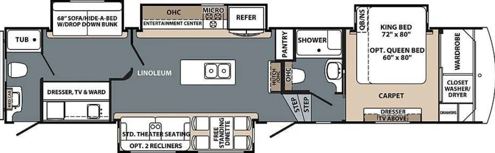 Forest River Cardinal Limited 383BHLE floor plan
