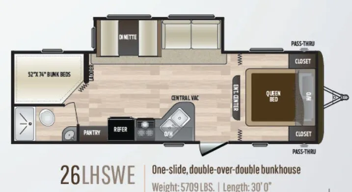 Keystone Hideout LHS 26LHSWE floor plan