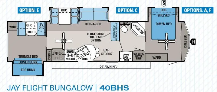 Jayco Jay Flight Bungalow 40BHS floor plan