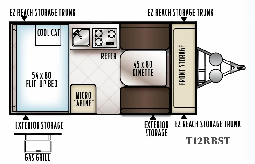 Forest River Flagstaff Hard Side T12RBST floor plan
