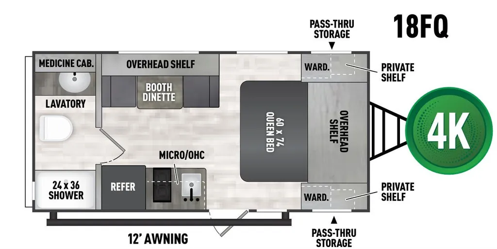 2023 Coachmen Clipper 18FQ floor plan