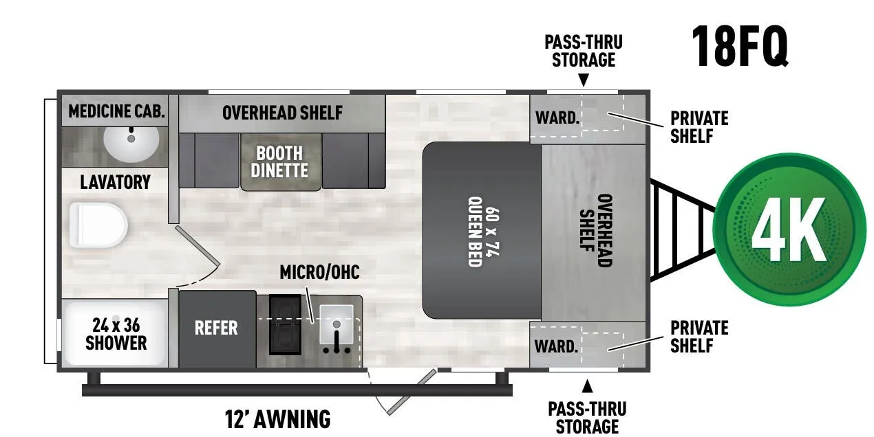 2023 Coachmen Clipper 18FQ - Floor plan
