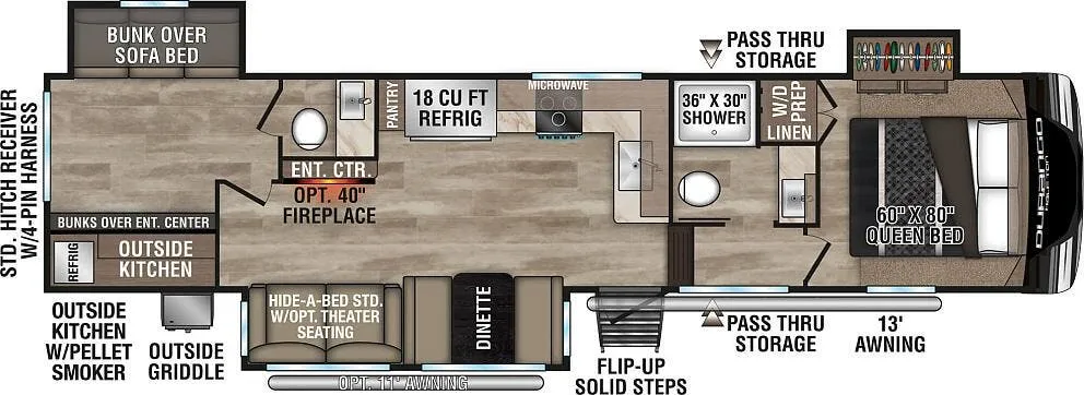 K-Z Durango Half-Ton D291BHT floor plan