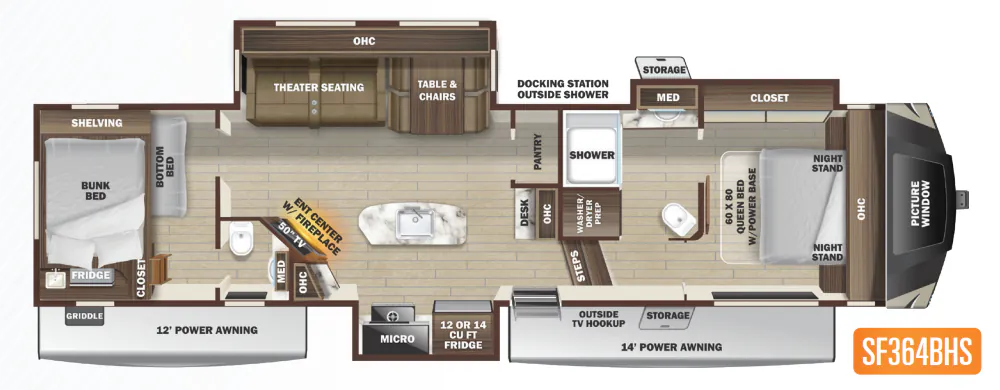 Highland Ridge Silverstar XLT SF364BHS floor plan
